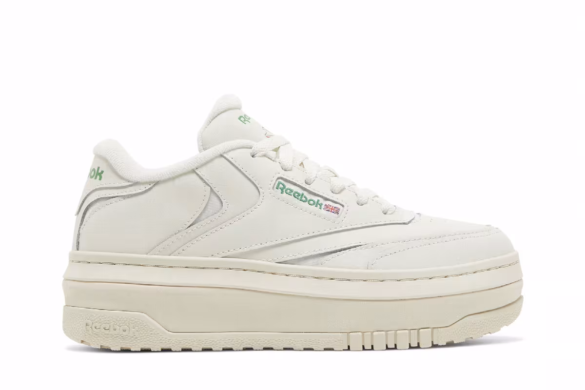 Reebok Women's Club C Extra Chalk Glen Green, view 2