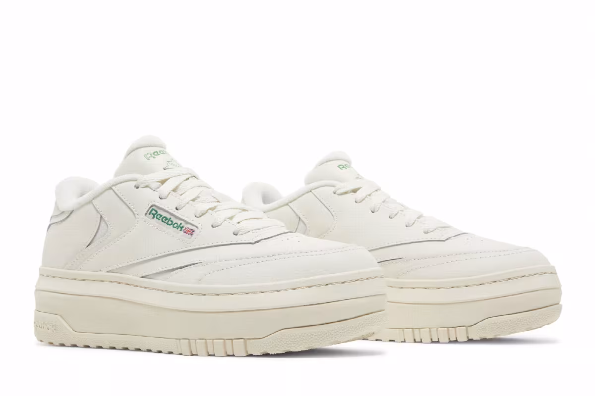 Reebok Women's Club C Extra Chalk Glen Green, view 9
