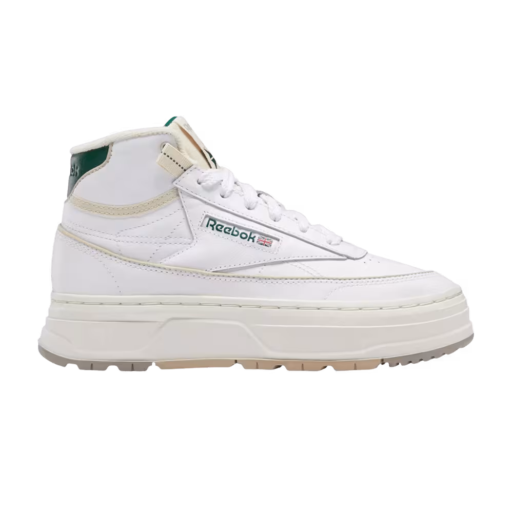 Reebok Women's Club C Geo Mid Chalk Dark Green