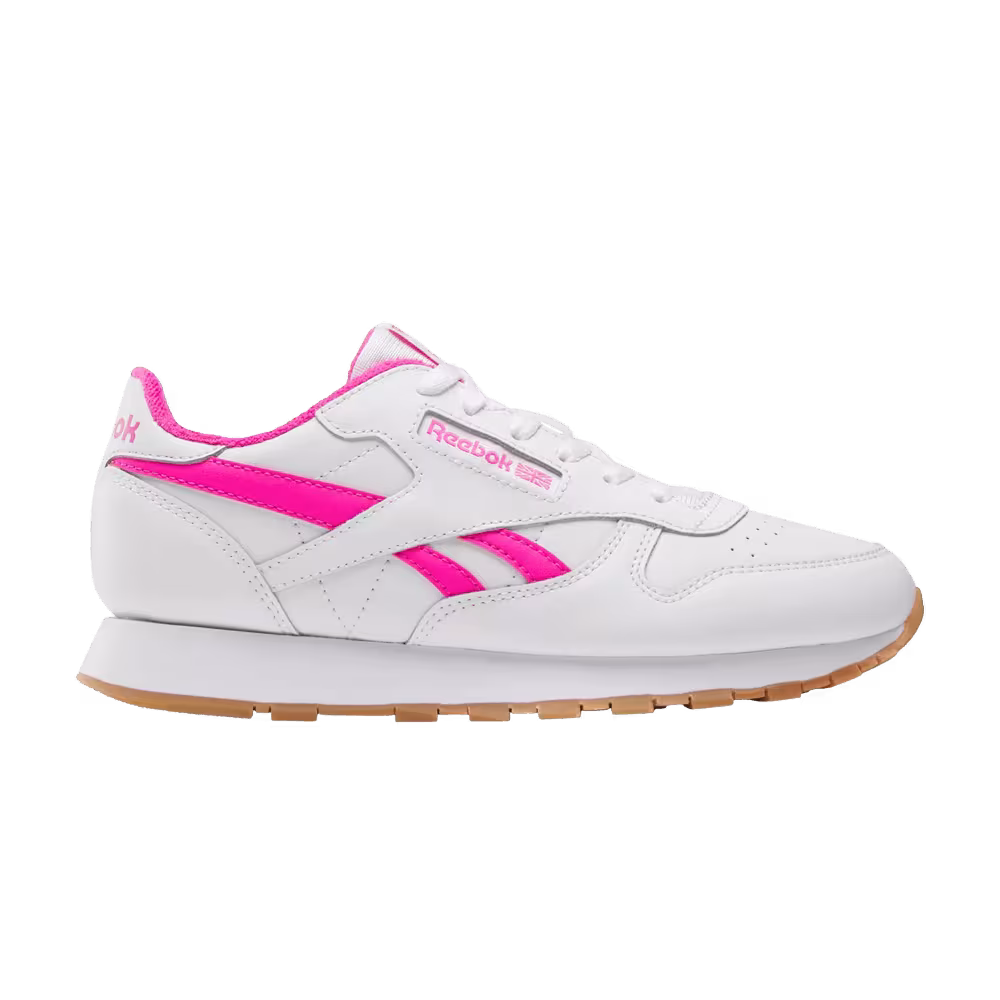 Reebok Classic Leather Big Kid White Laser Pink Gum