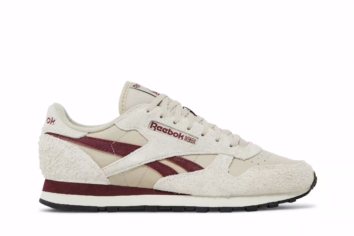 Reebok Classic Leather Beige Classic Burgundy, view 2