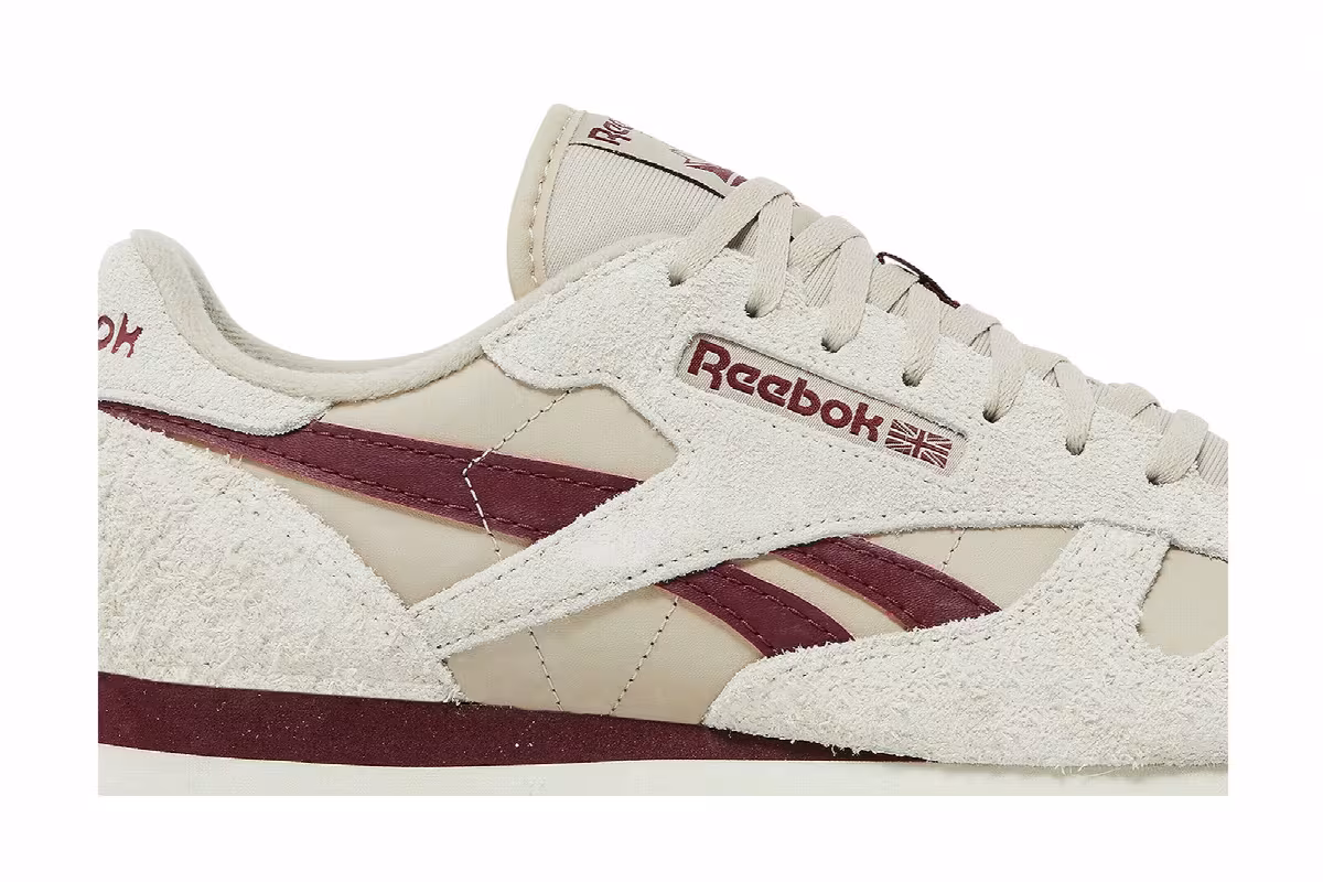 Reebok Classic Leather Beige Classic Burgundy, view 3