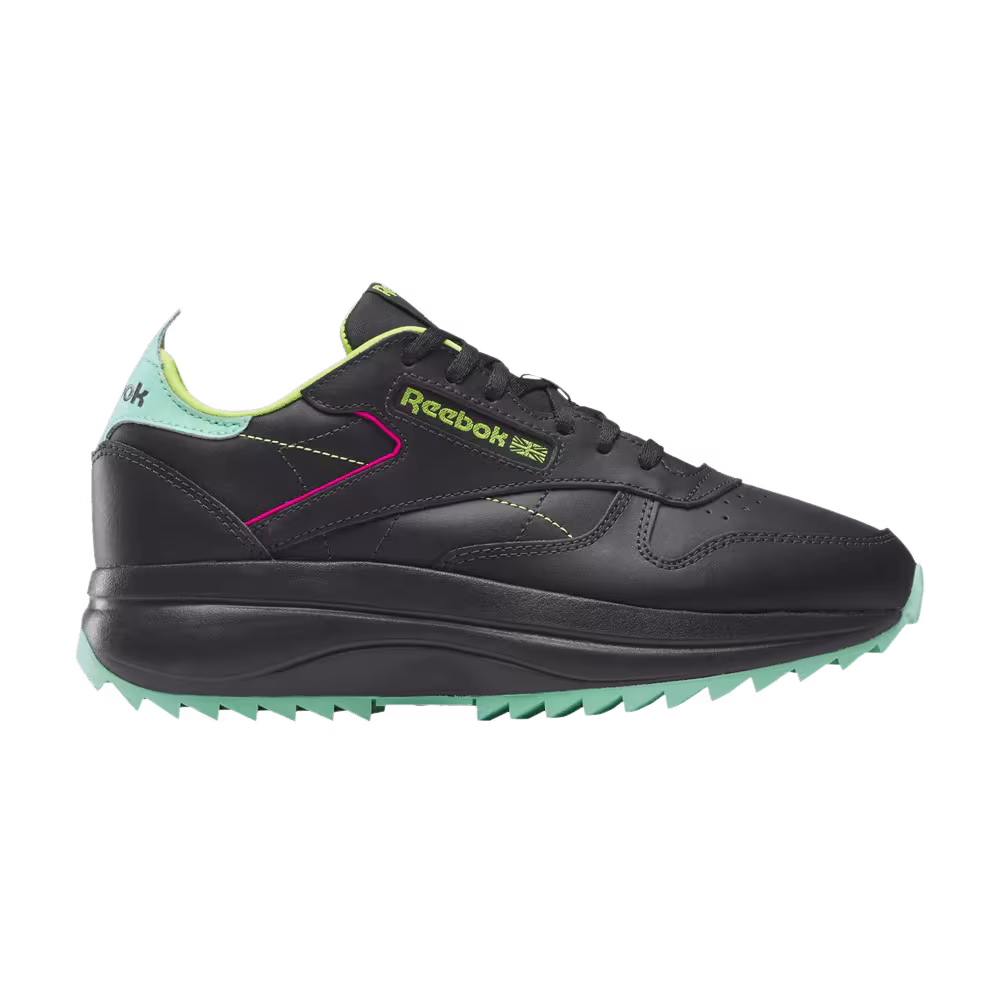 Reebok Women's Classic Leather SP Extra Black Laser Lime