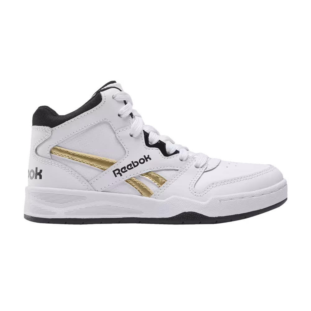 Reebok BB4500 Court Little Kid White Gold Metallic