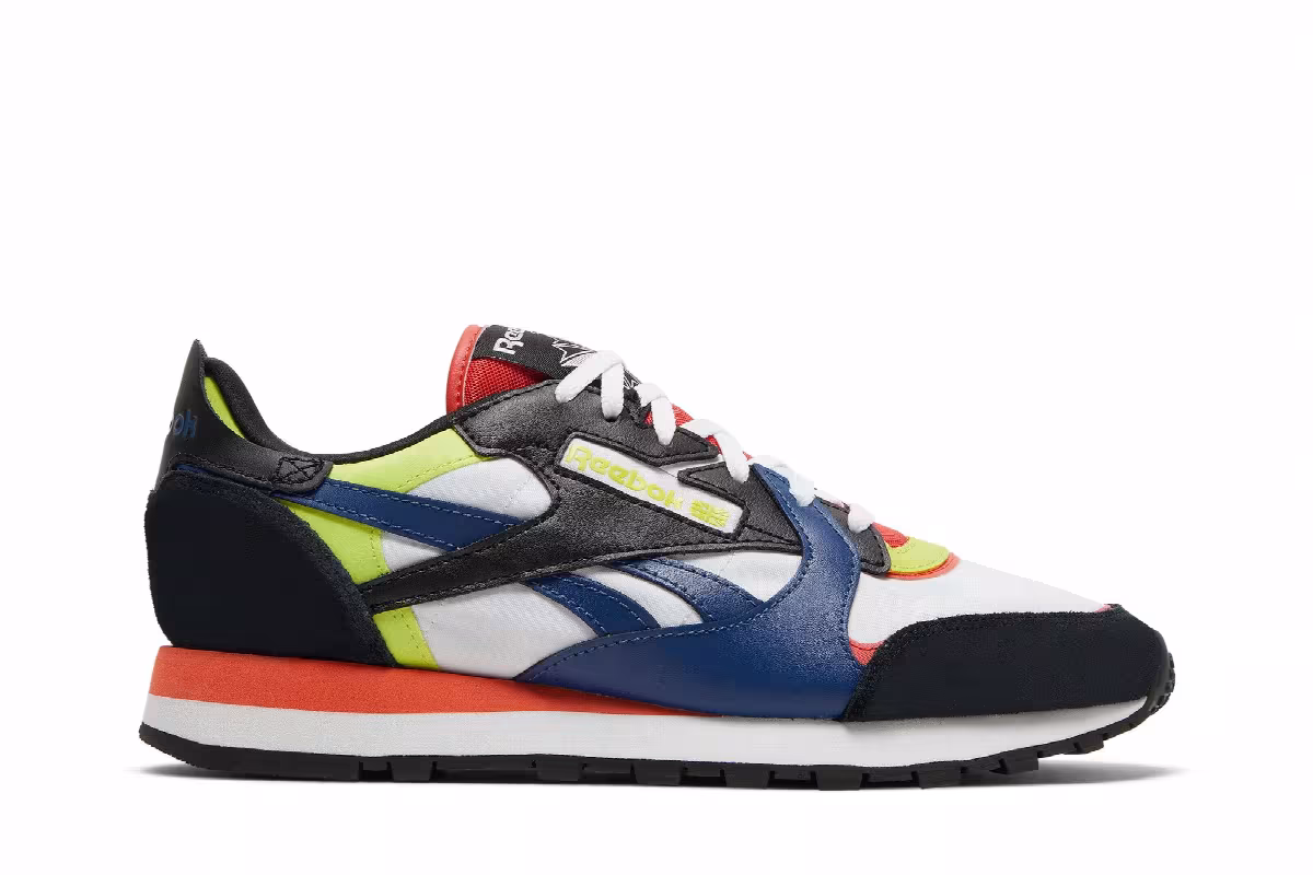 Reebok Classic Leather White Black Dynamic Red, view 2
