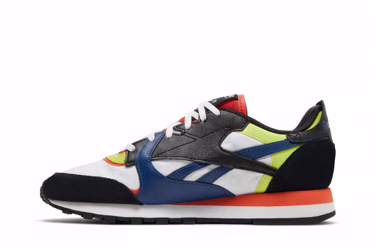 Reebok Classic Leather White Black Dynamic Red, view 4