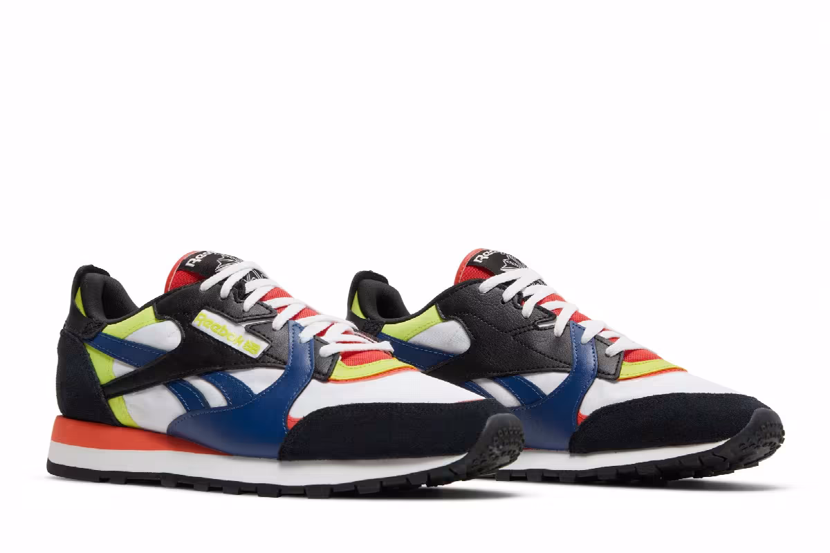 Reebok Classic Leather White Black Dynamic Red, view 9