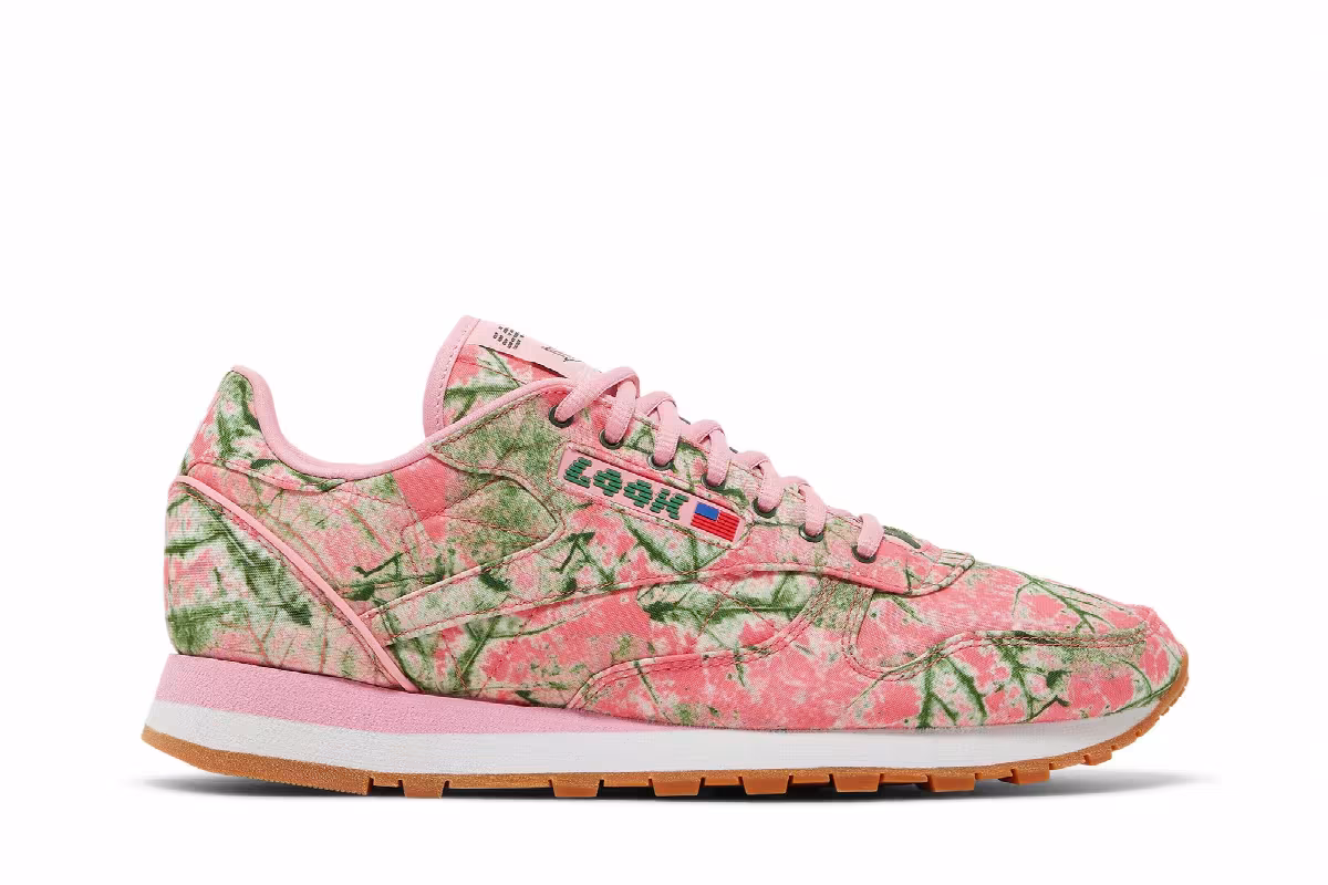 LQQK Studios x Reebok Classic Leather Leaf Camo - Bubble Gum, view 2