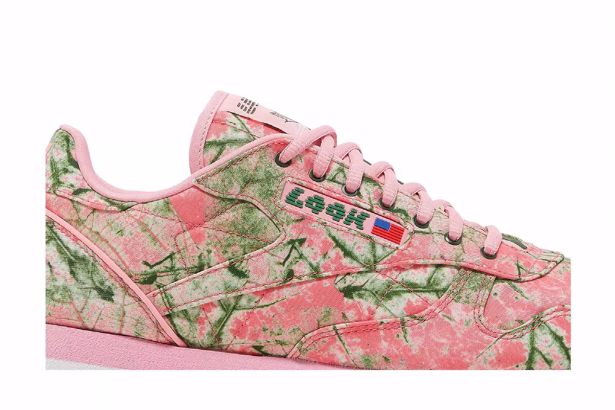 LQQK Studios x Reebok Classic Leather Leaf Camo - Bubble Gum, view 3
