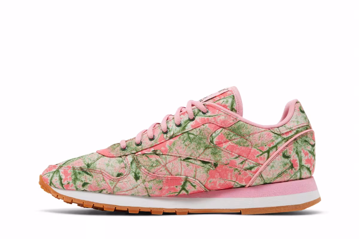 LQQK Studios x Reebok Classic Leather Leaf Camo - Bubble Gum, view 4