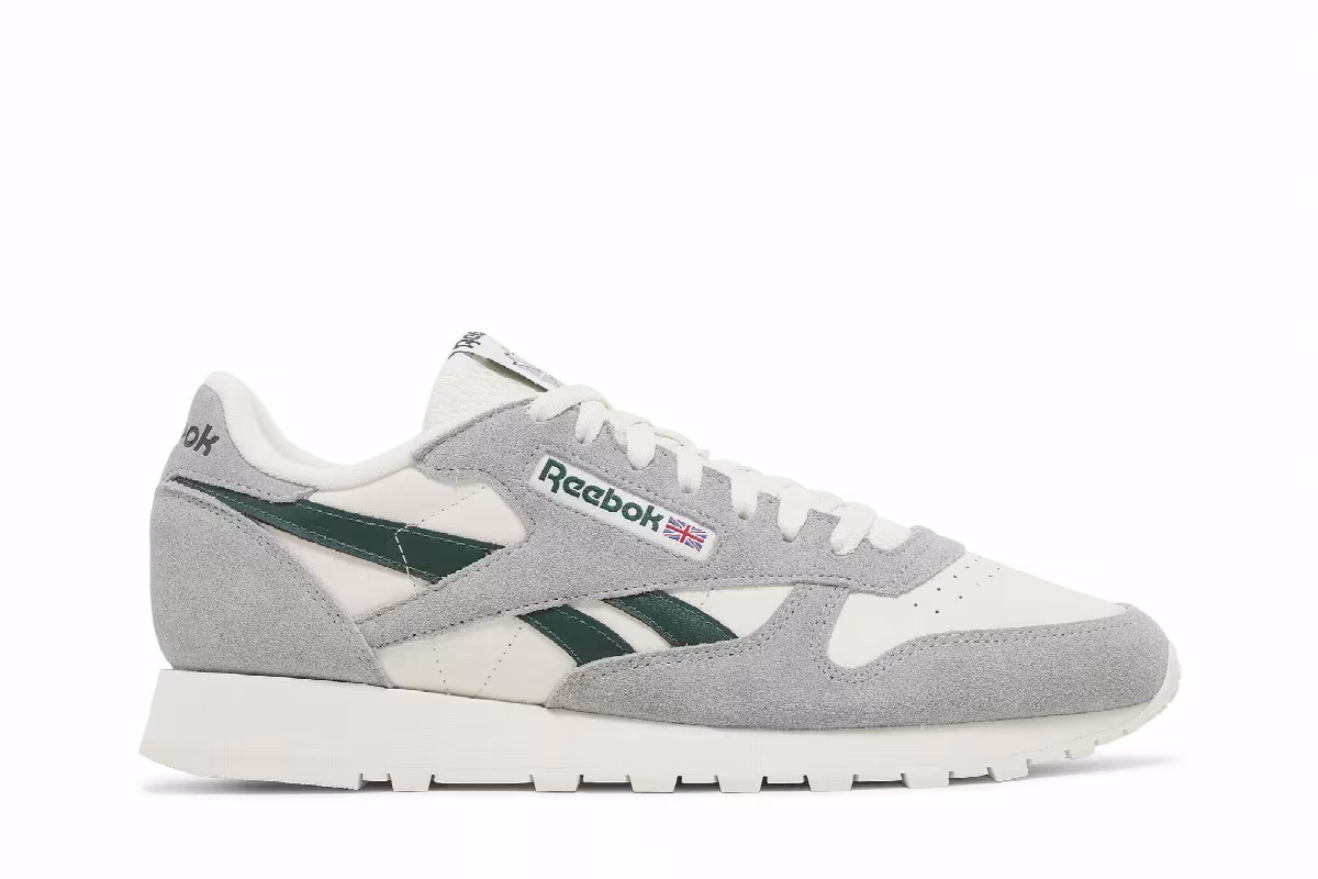 Reebok Classic Leather Pure Grey Dark Green, view 2