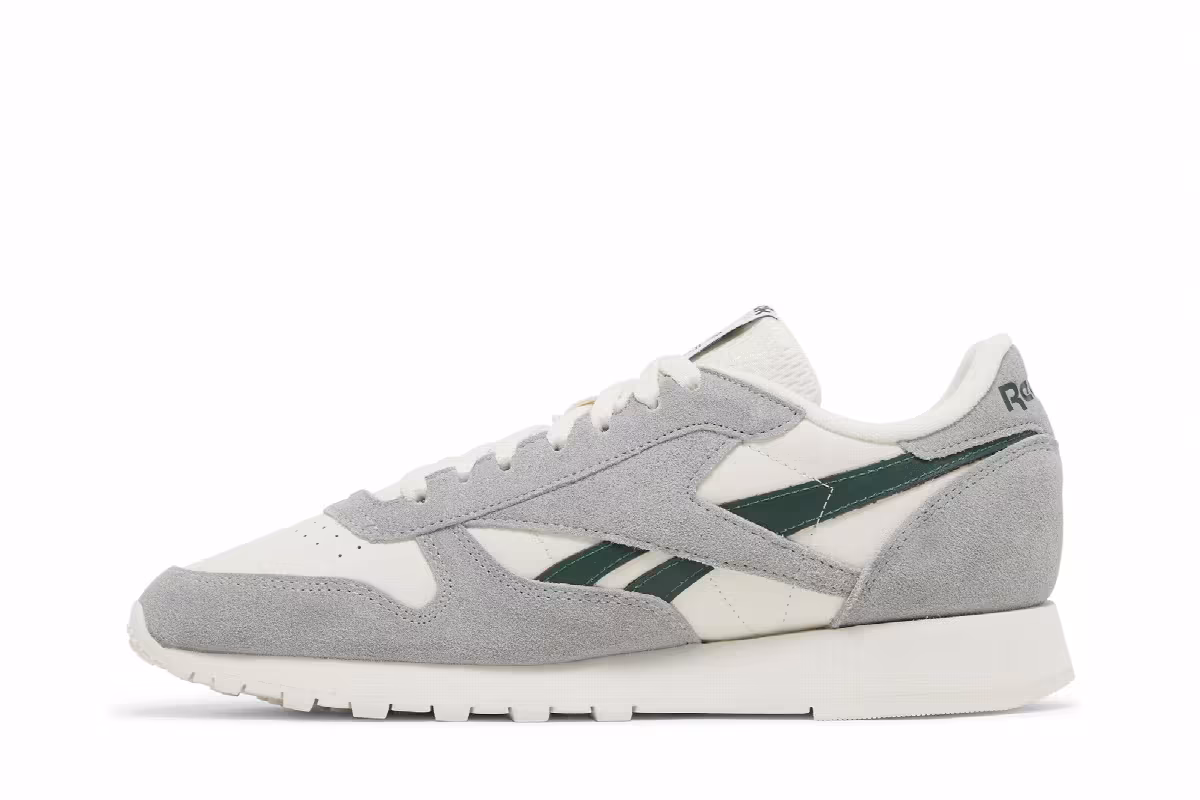 Reebok Classic Leather Pure Grey Dark Green, view 4