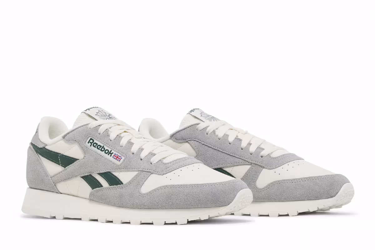 Reebok Classic Leather Pure Grey Dark Green, view 9