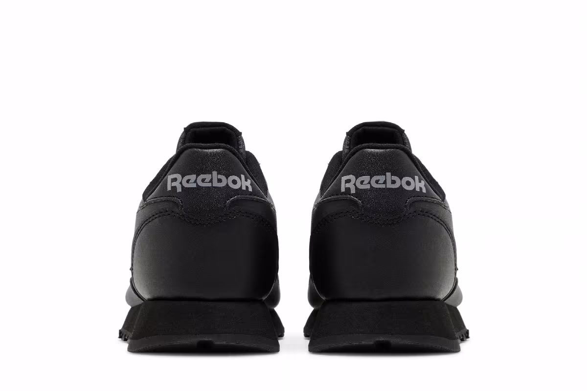 Reebok Classic Leather Big Kid Triple Black, view 7