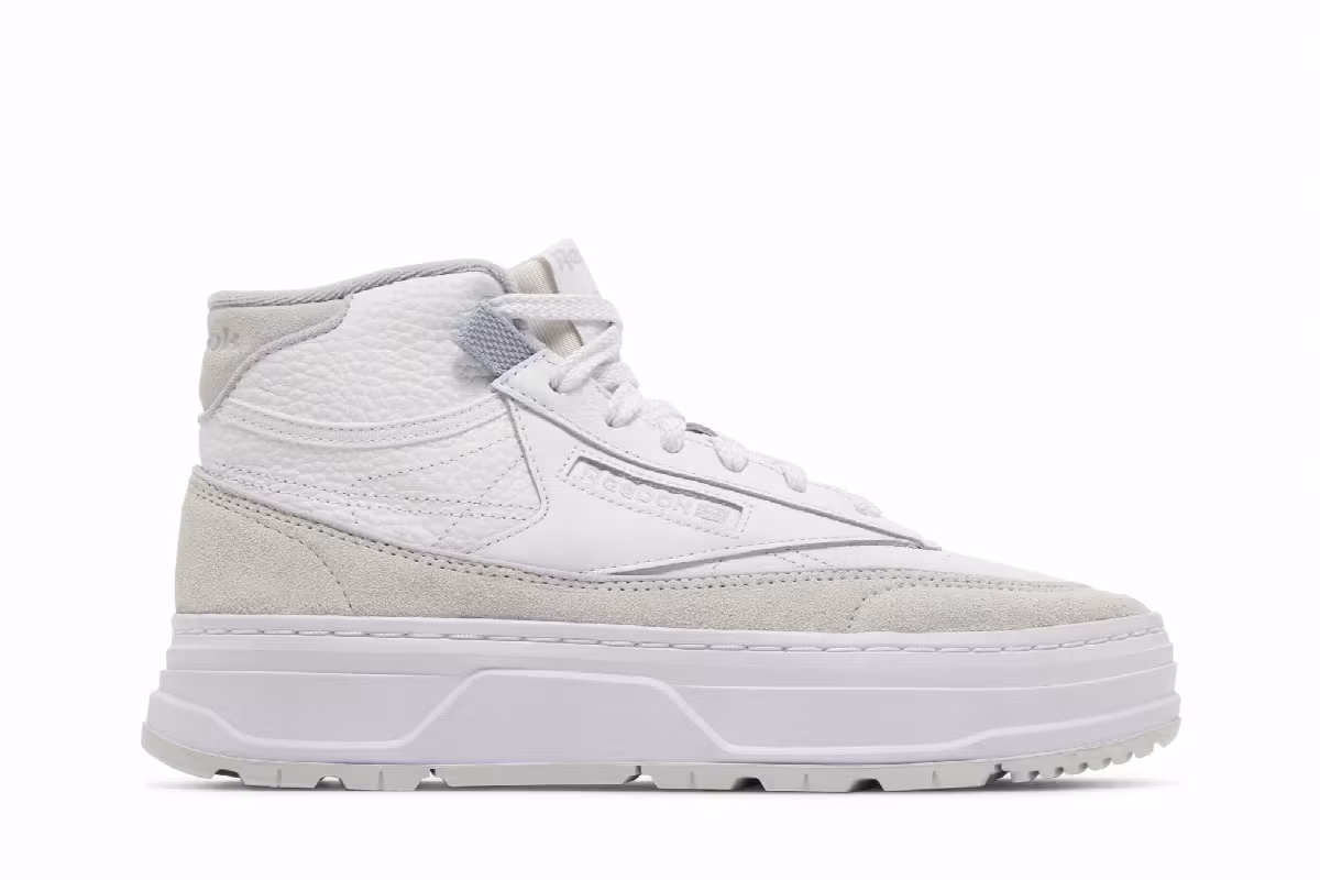 Reebok Women's Club C Geo Mid White Cold Grey, view 2