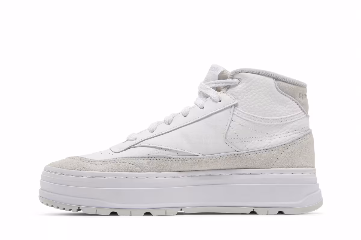 Reebok Women's Club C Geo Mid White Cold Grey, view 4