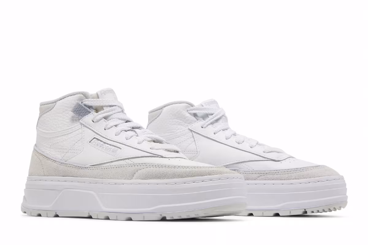 Reebok Women's Club C Geo Mid White Cold Grey, view 9
