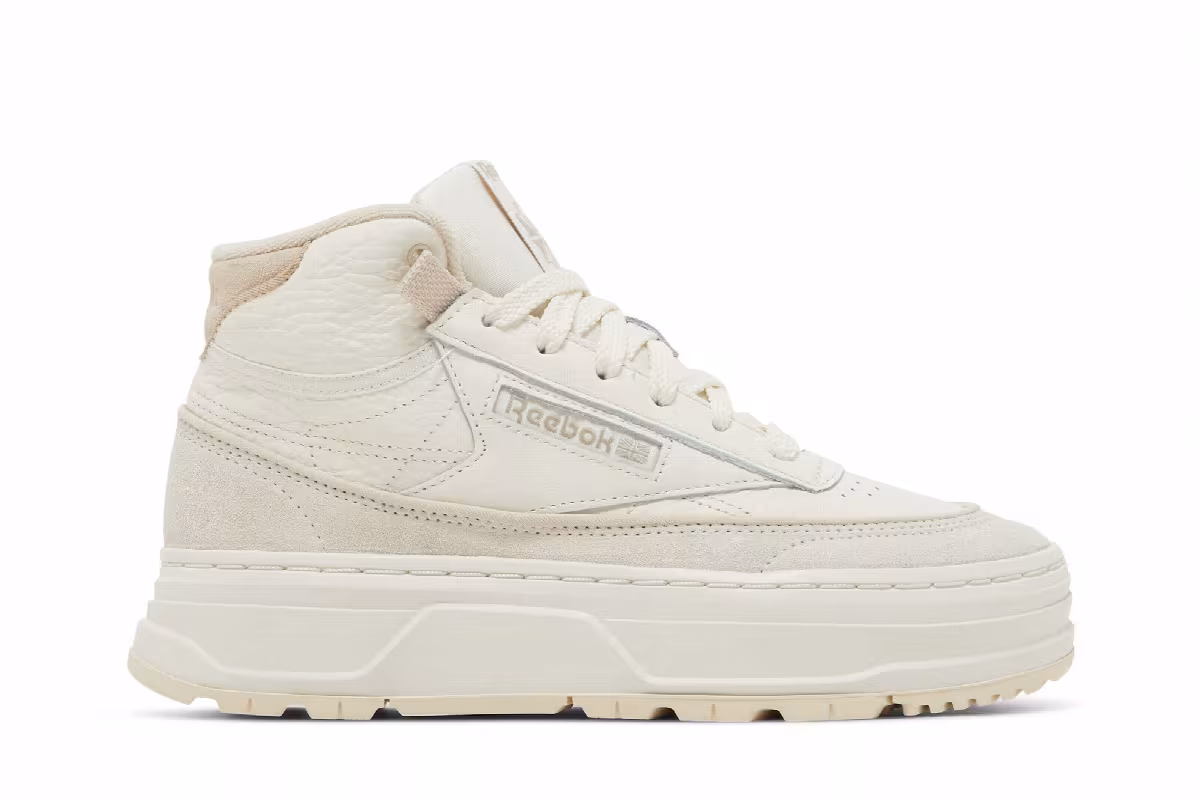 Reebok Women's Club C Geo Mid Chalk Alabaster, view 2