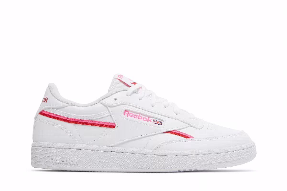 Reebok Women's Club C 85 Vegan White Atomic Pink, view 2