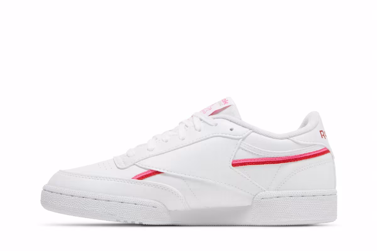 Reebok Women's Club C 85 Vegan White Atomic Pink, view 4