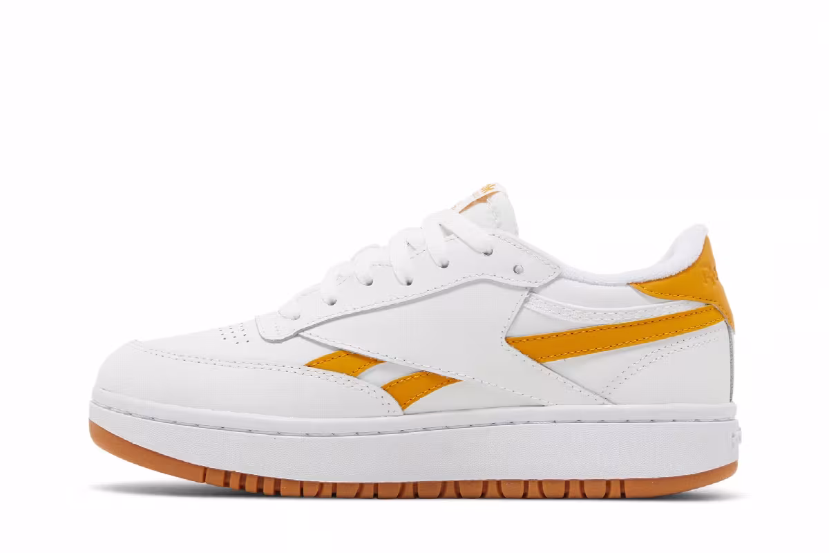 Reebok Women's Club C Double Revenge White Bright Ochre, view 4