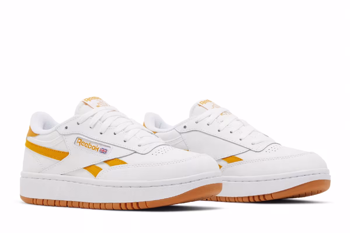Reebok Women's Club C Double Revenge White Bright Ochre, view 9