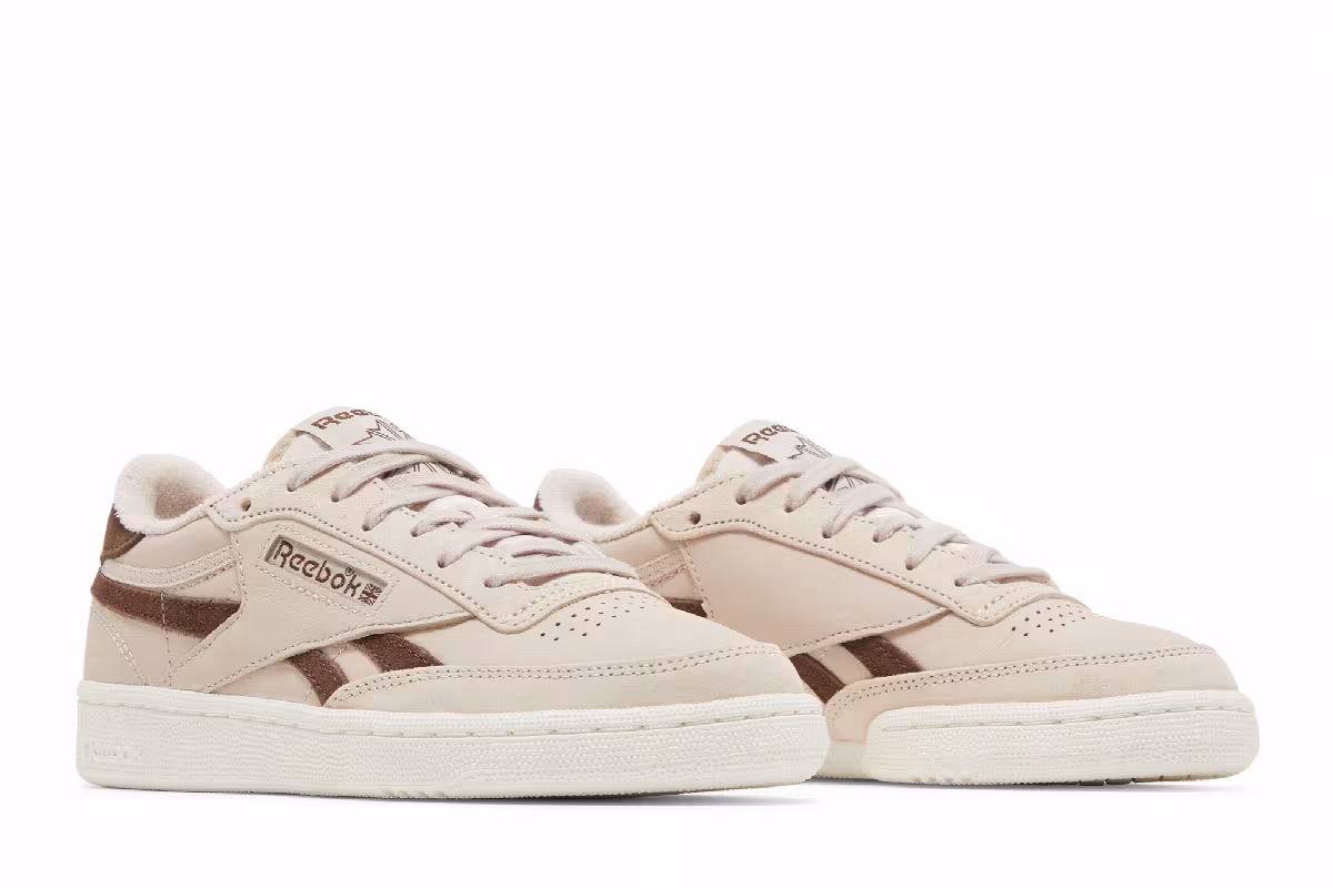 Reebok Women's Club C Revenge Vintage Soft Ecru Brush Brown, view 9