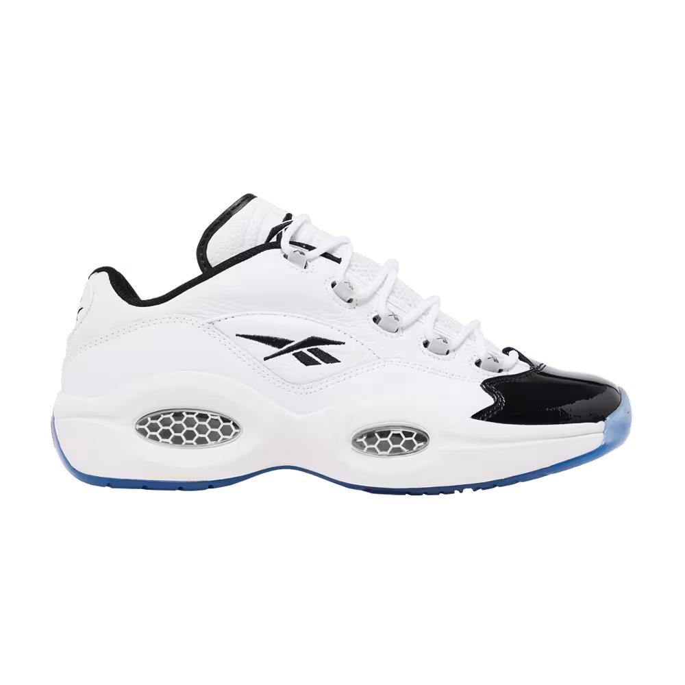 Reebok Question Low Patent Black Toe