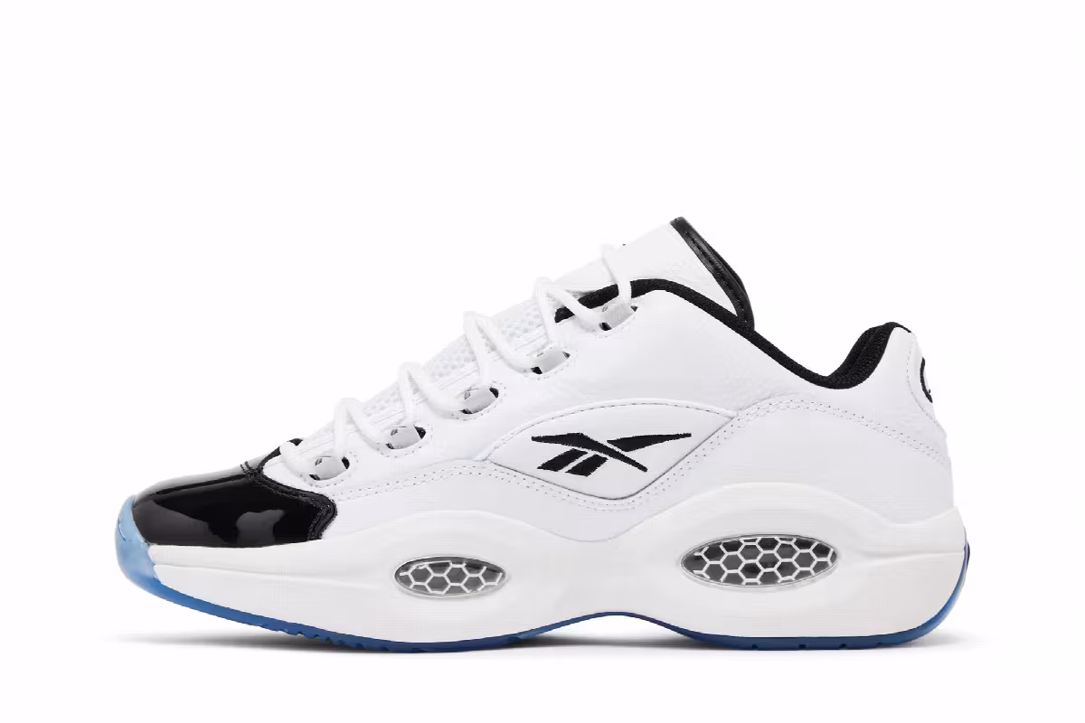 Reebok Question Low Patent Black Toe, view 4