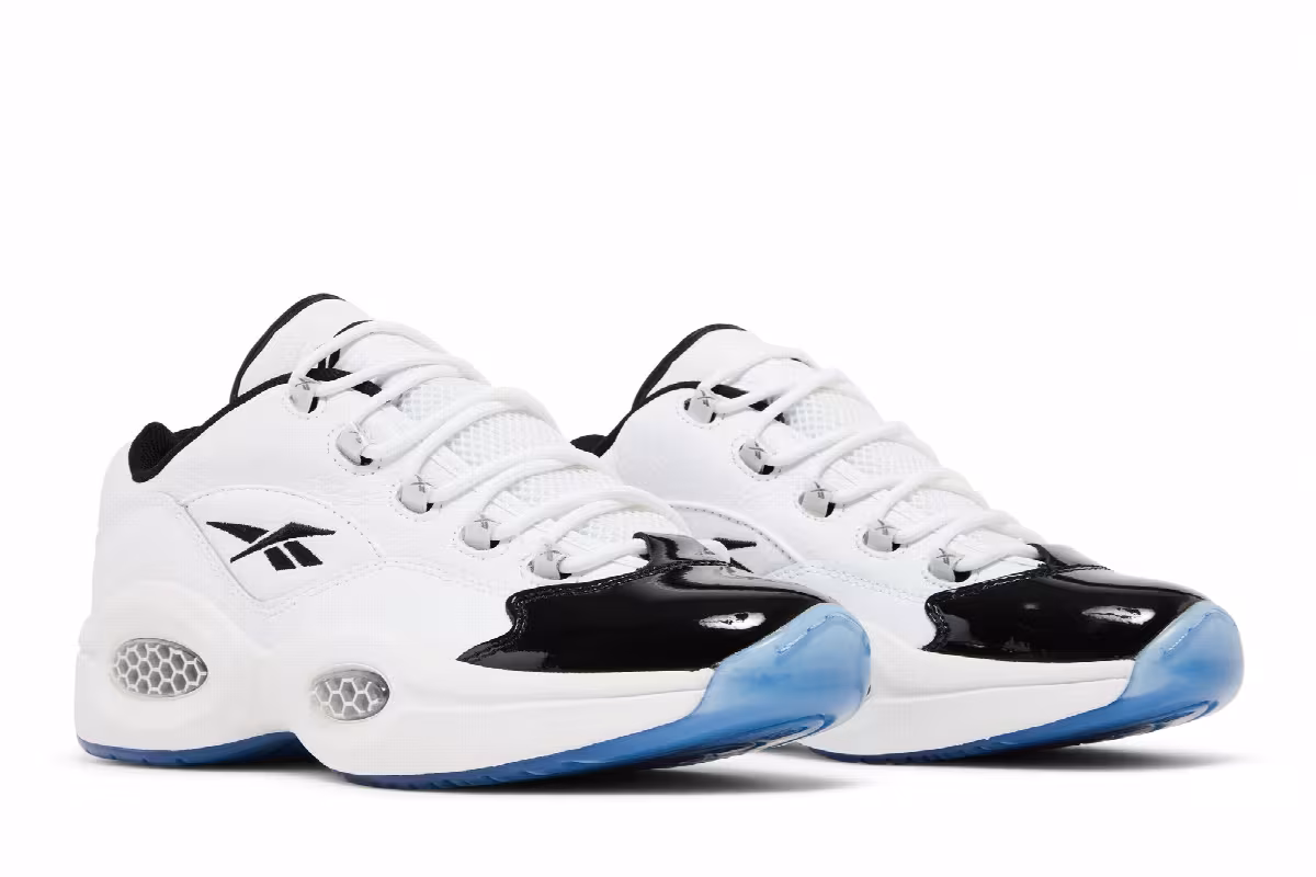 Reebok Question Low Patent Black Toe, view 9