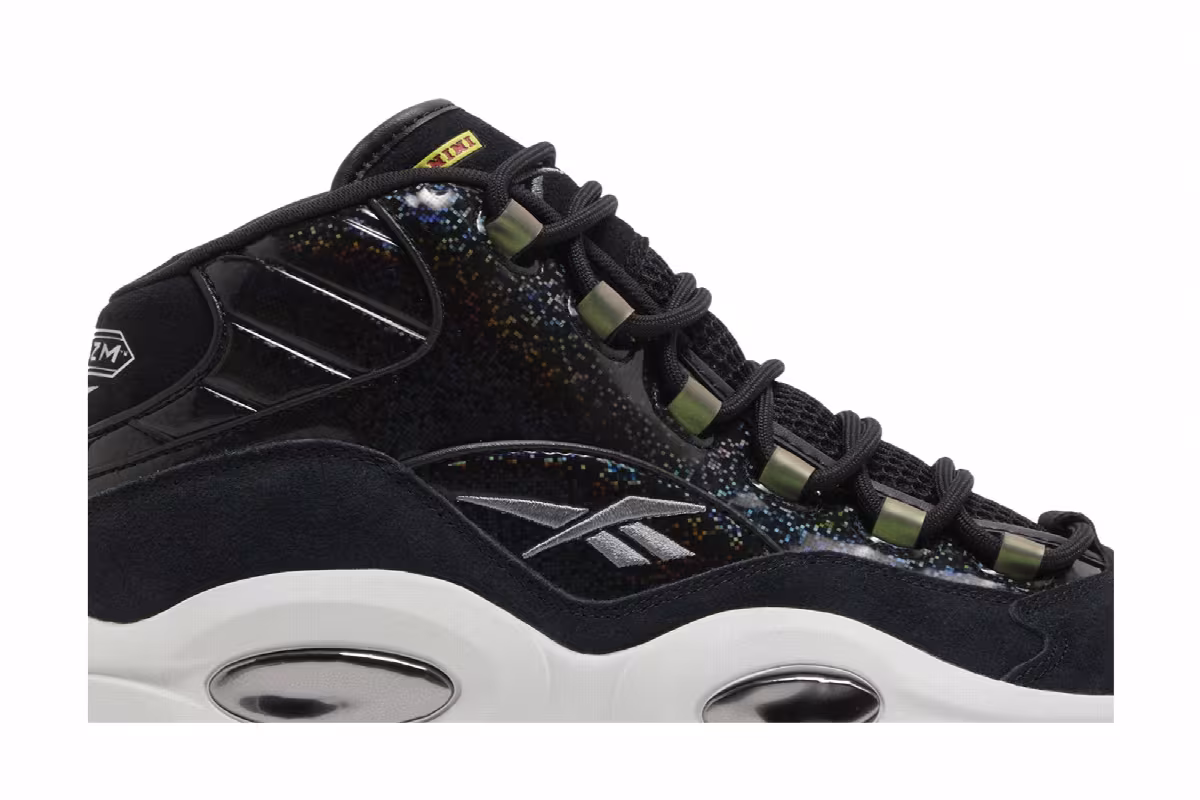 Panini x Reebok Question Mid Black Pulsar Prizm, view 3