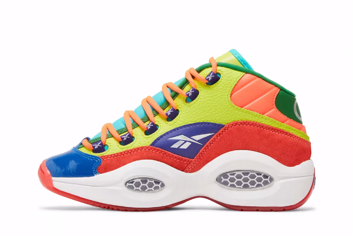 Reebok Question Mid Big Kid Color Explosion, view 4
