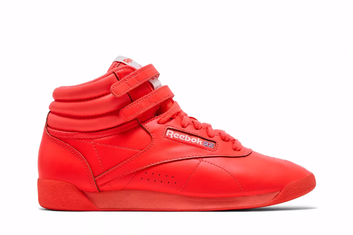 Reebok Women's Freestyle Hi Orange Flare, view 2