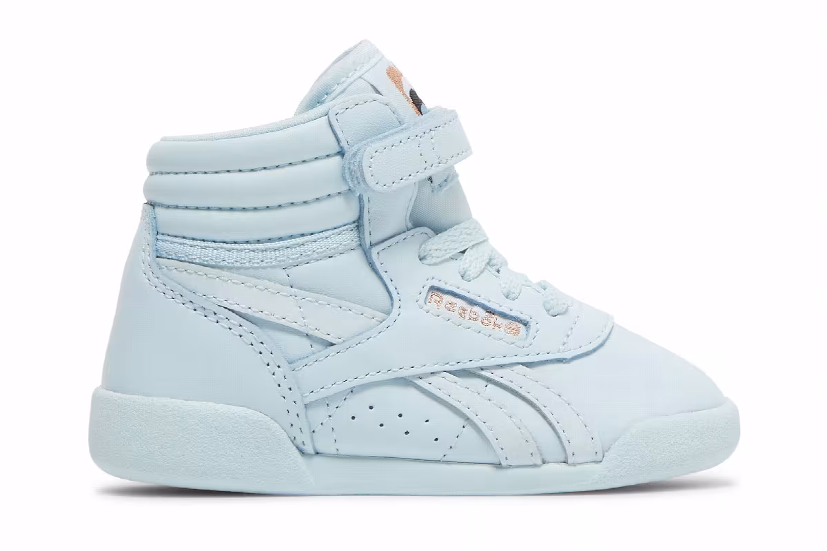 Cardi B x Reebok Freestyle High Toddler Glass Blue, view 2