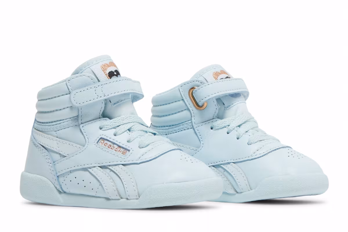 Cardi B x Reebok Freestyle High Toddler Glass Blue, view 9