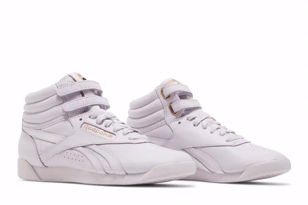 Cardi B x Reebok Women's Freestyle High Quartz Glow Lilac Fog, view 9