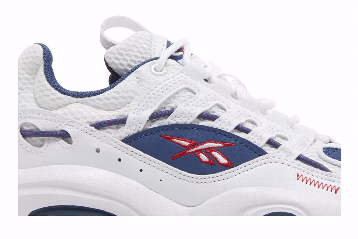 Reebok Solution Mid Big Kid White Batik Blue, view 3
