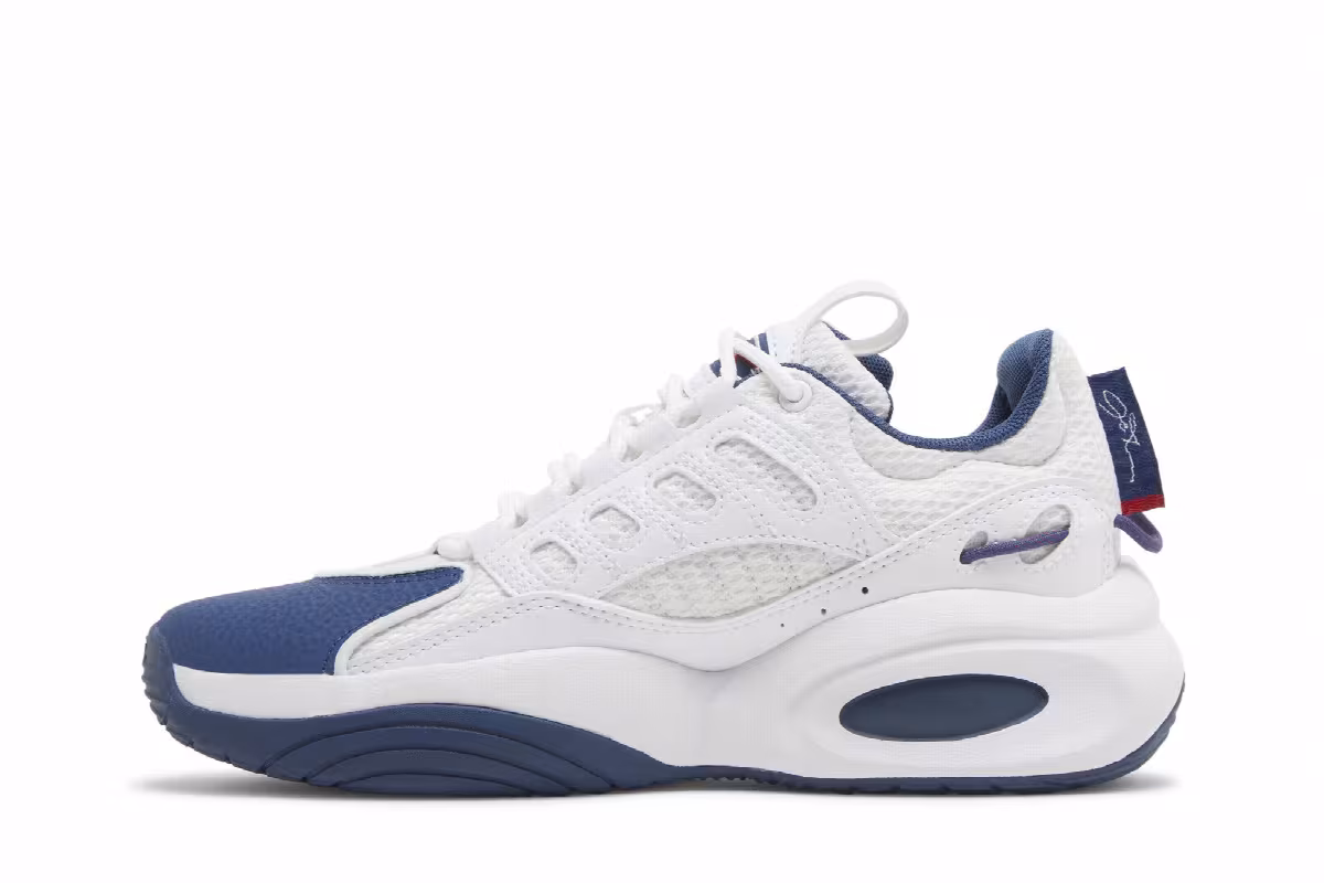 Reebok Solution Mid Big Kid White Batik Blue, view 4