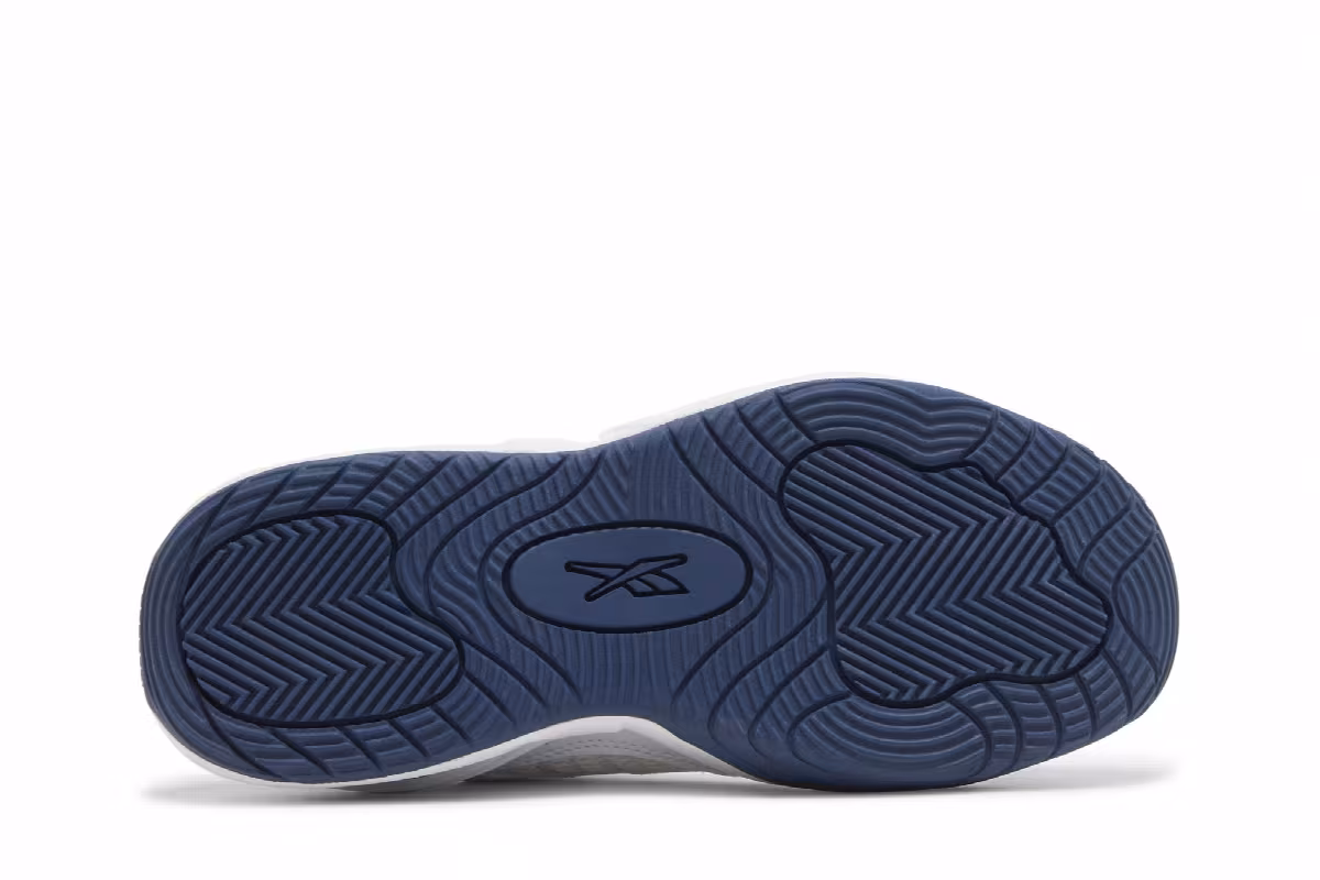 Reebok Solution Mid Big Kid White Batik Blue, view 5