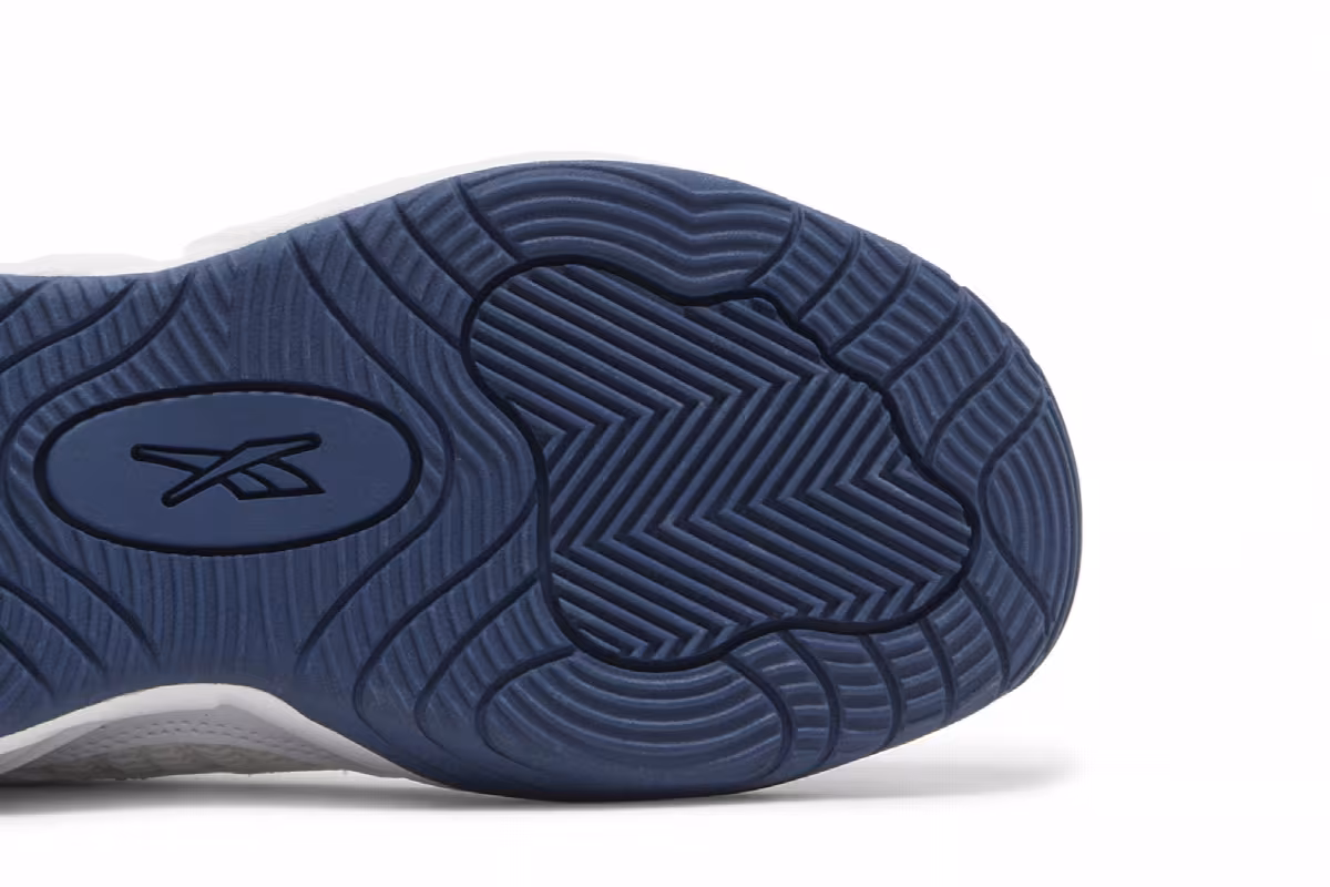 Reebok Solution Mid Big Kid White Batik Blue, view 6