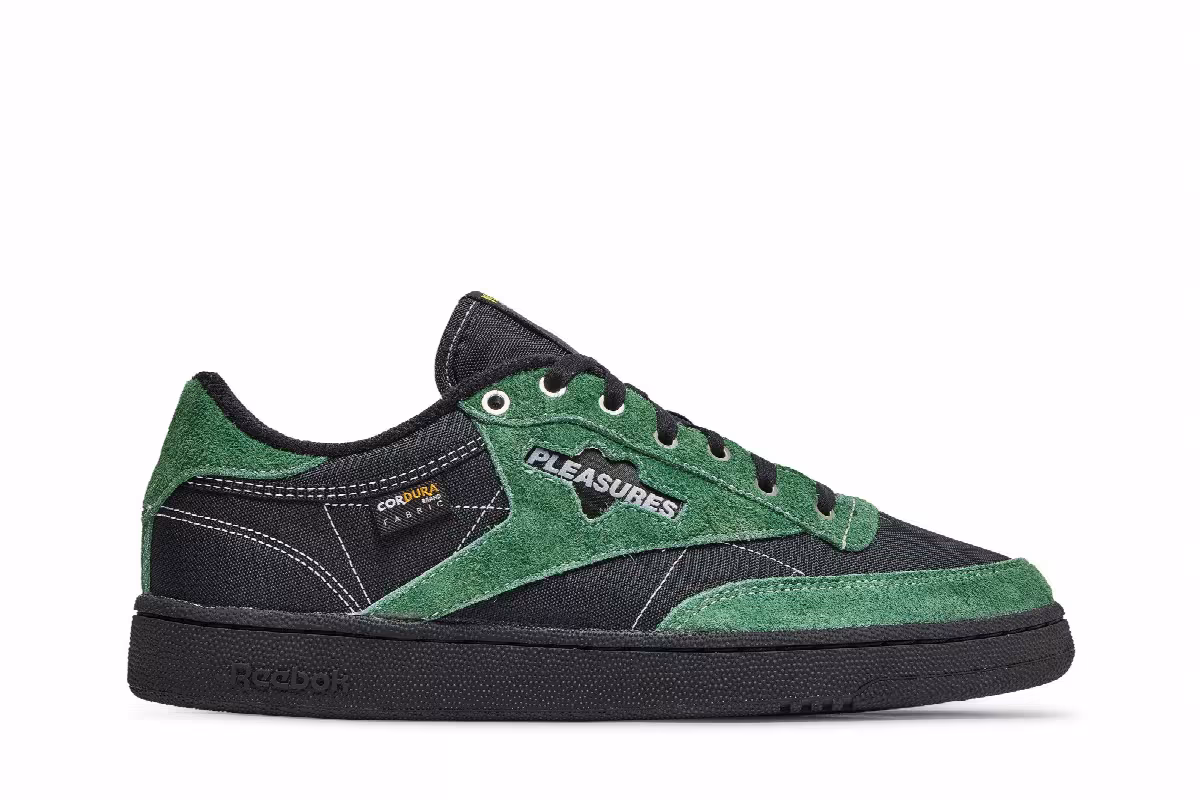 Pleasures x Reebok Club C 85 Pine Green, view 2