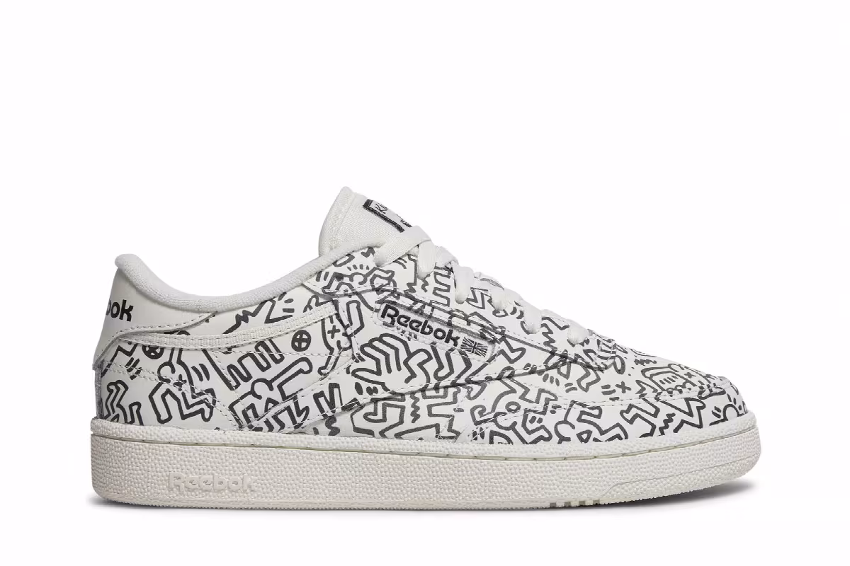 Keith Haring x Reebok Club C Dancing Figures Allover Print, view 2