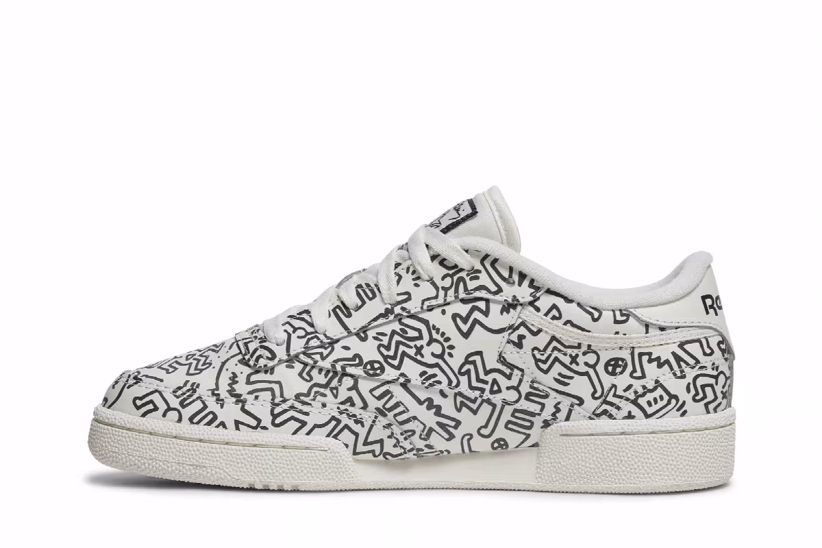 Keith Haring x Reebok Club C Dancing Figures Allover Print, view 4