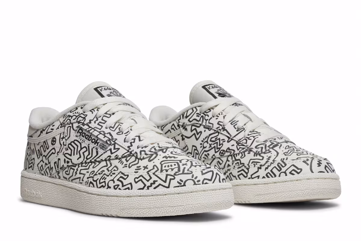 Keith Haring x Reebok Club C Dancing Figures Allover Print, view 9