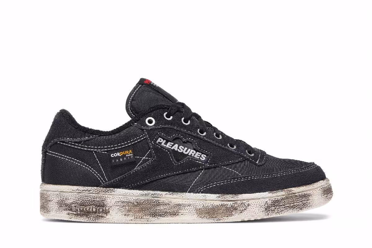 Pleasures x Reebok Club C 85 Black Chalk, view 2