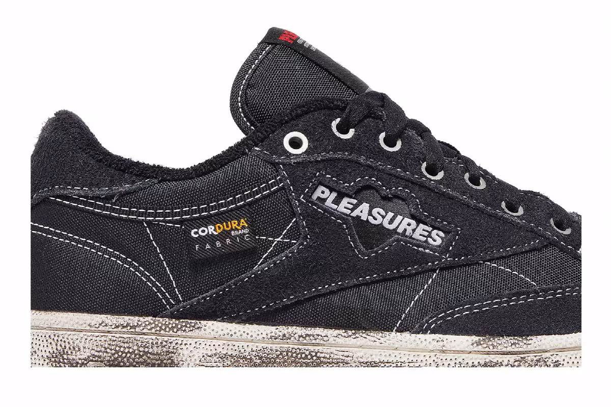 Pleasures x Reebok Club C 85 Black Chalk, view 3