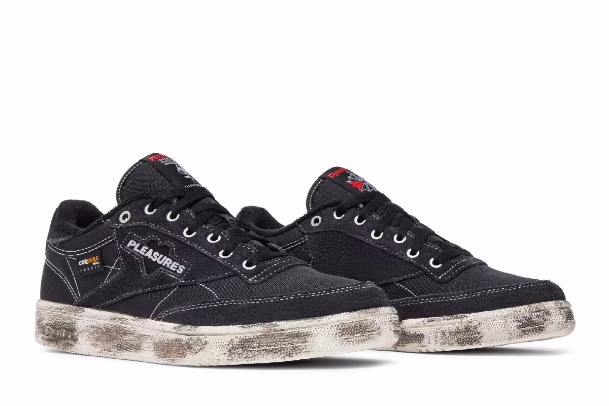 Pleasures x Reebok Club C 85 Black Chalk, view 9