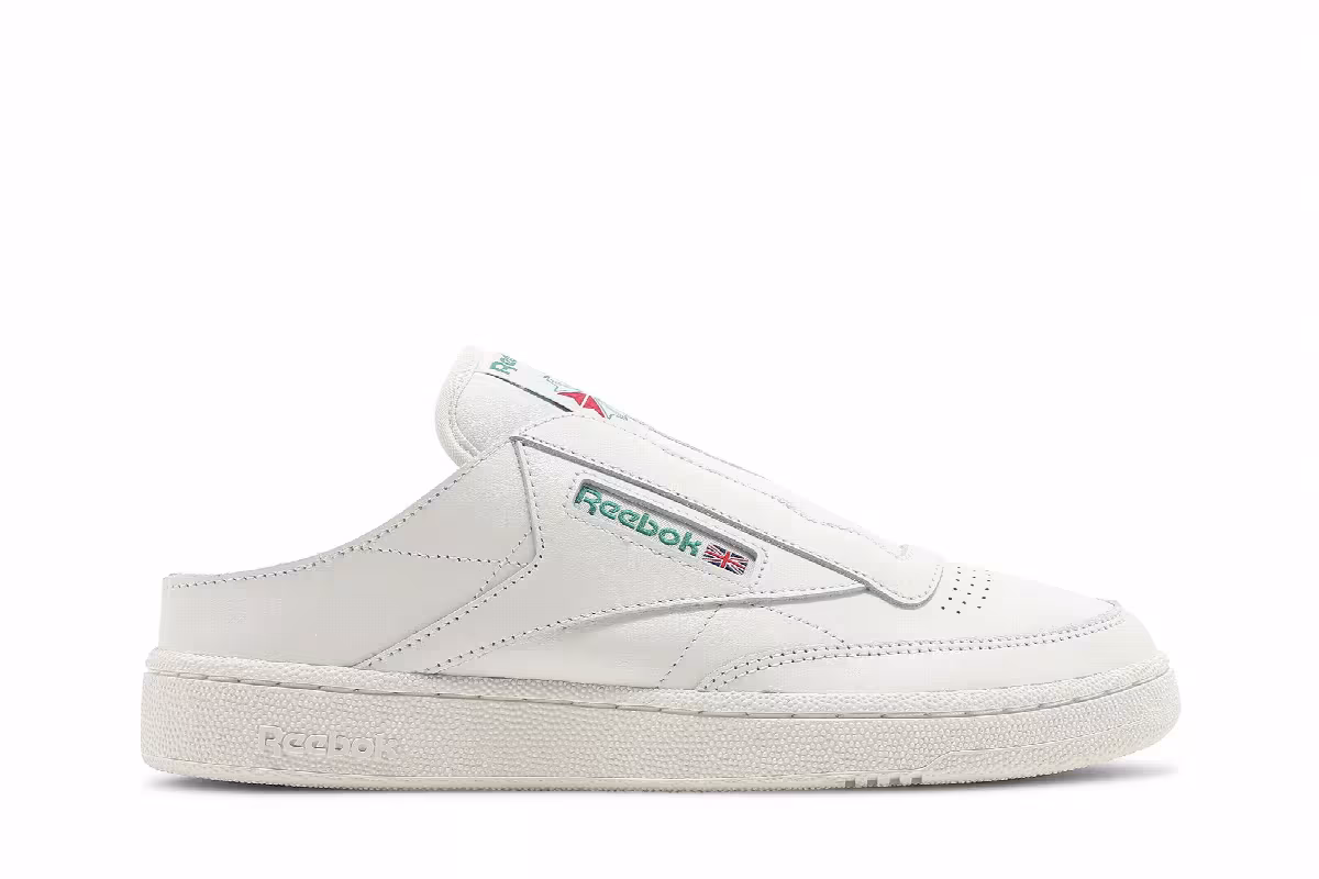 Reebok Club C Laceless Mule Chalk Glen Green, view 2