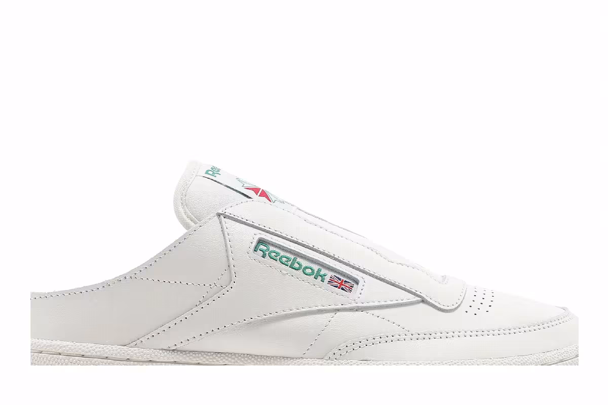 Reebok Club C Laceless Mule Chalk Glen Green, view 3