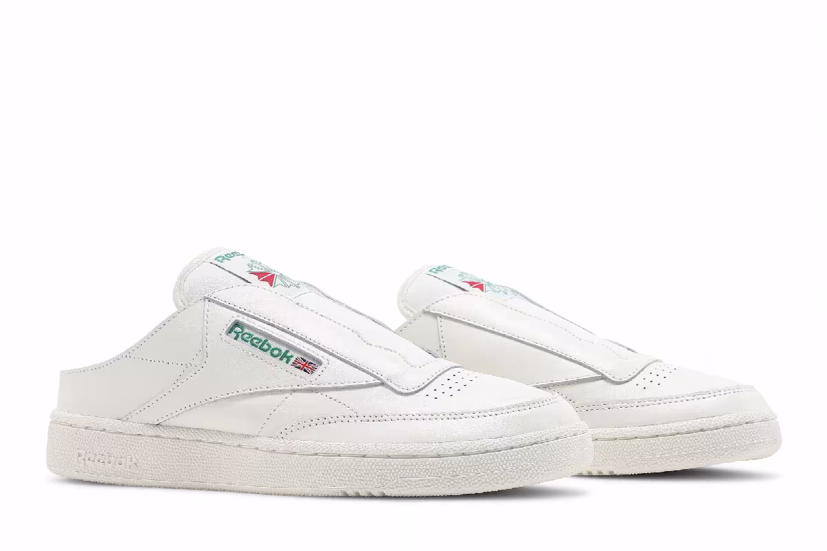 Reebok Club C Laceless Mule Chalk Glen Green, view 9
